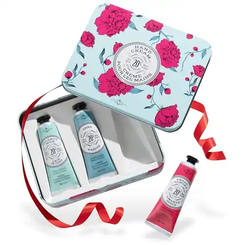 La Chatelaine 20% Shea Butter Hand Cream Travel Size Tin, Gift Set for Women, Nourishing Hand-Care Set for Mother's Day (Coconut Milk, Shea, Lychee Cranberry)