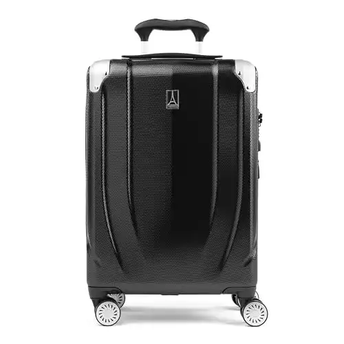 Travelpro Pathways 3 Hardside Expandable Luggage, 8 Spinner Wheels, Lightweight Hard Shell Suitcase, Carry On 21 Inch, Black Knight
