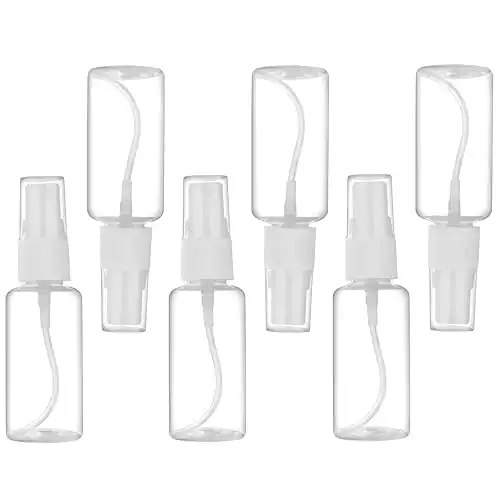 Spray Bottle, 1oz/30ml Small Plastic Fine Mist Spray Bottles, Mini Empty Travel Bottles with Funnels and Labels 6 Pack