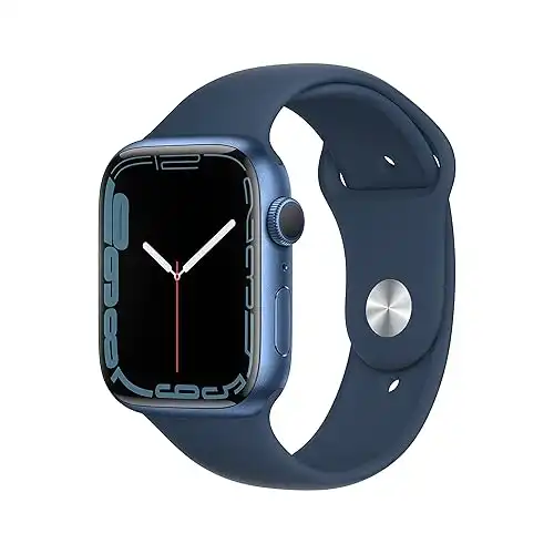 Apple Watch Series 7 [GPS 45mm] Smart Watch w/ Blue Aluminum Case with Abyss Blue Sport Band. Fitness Tracker, Blood Oxygen & ECG Apps, Always-On Retina Display, Water Resistant